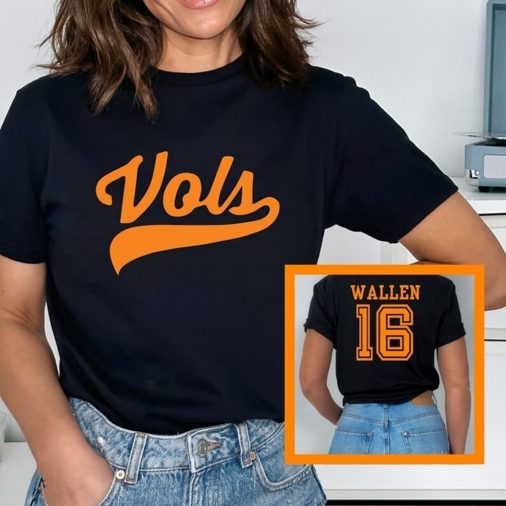 Tennessee Vols Wallen Shirt Tennessee Vols Football Shirt 2 Sided Unisex Tee